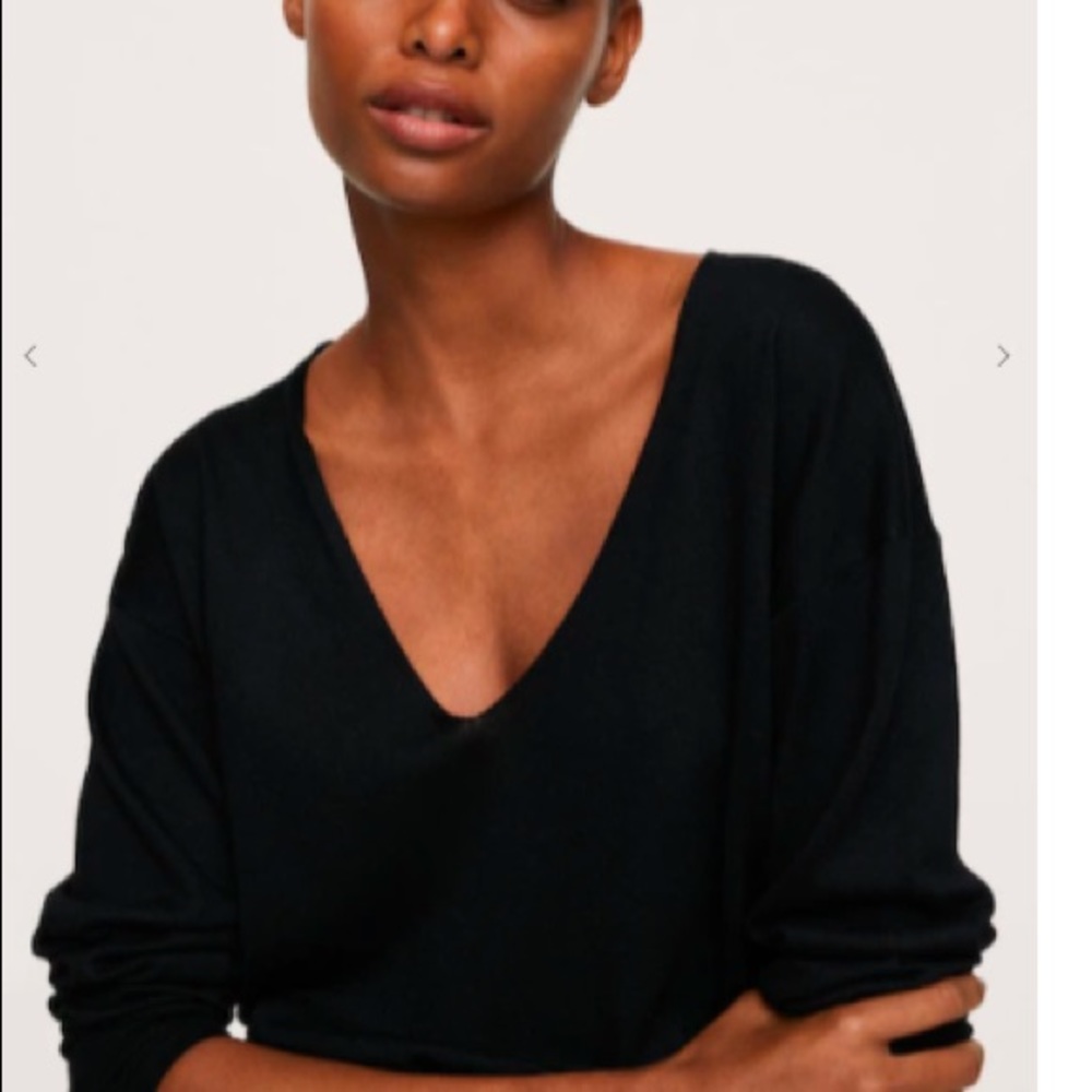 Mango V-neck sweater (black)
